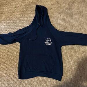 Vintage Navy Nantucket Hoodie with Nautical Design